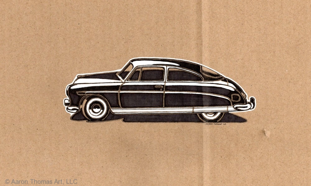 Hudson Hornet Drawing - Aaron Thomas Art Automotive Classic Car Art