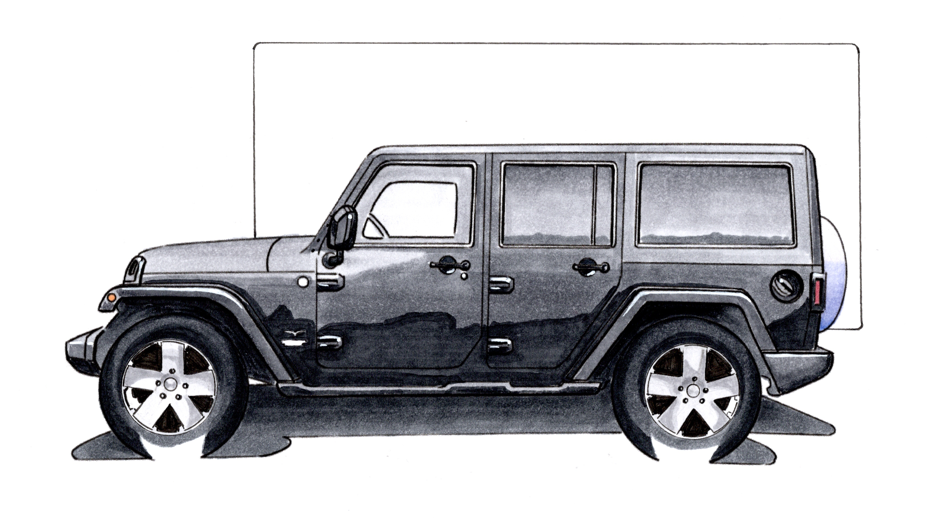 Jeep Wrangler Drawing - Aaron Thomas Art Hand Drawn Automotive Art